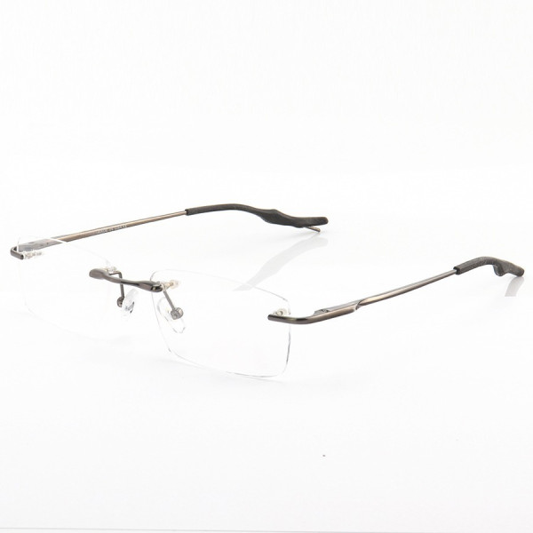 Armação de Óculos Retangular Flutuante Sem Aro Wingback Grafite